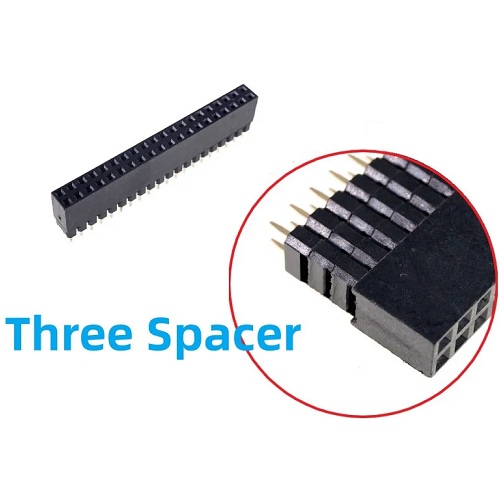 Header hembra 2x20. 2.54mm. H16/P3.0