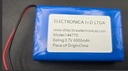 Batería LiPo 6000mAh 3.7V. Con conector JST-PH, JST2.0