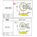 Batería de litio CR2450. 3V. Tipo moneda no recargable