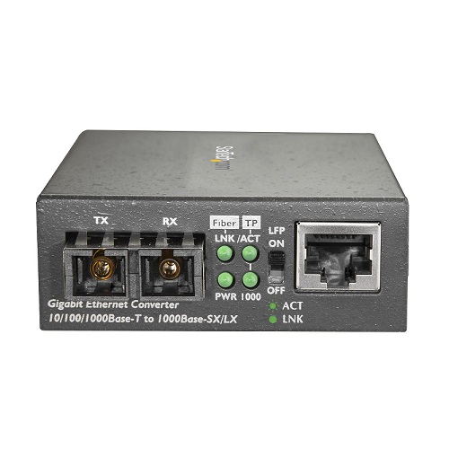 Conversor de Medios Gigabit Ethernet RJ45 a Fibra Óptica SC Multimodo 1000Base-SX - Convertidor de Fibra a Cobre - 550m