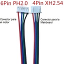 Cable Motor Paso a Paso NEMA 17, 1MT, 4 pines XH2.54 a 6 pines PH2.0