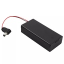 Portabatería con tapa para 2 baterías 18650. Con plug de conexión en ángulo