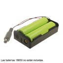Portabatería para 2 baterías 18650. Con plug de conexión
