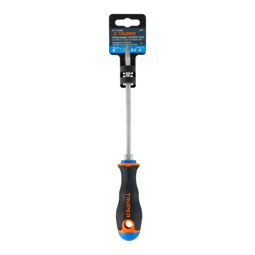 Destornillador estrella 1/4" x 6" mango Comfort Grip TRUPER