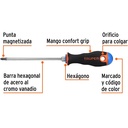 Destornillador estrella 1/4" x 6" mango Comfort Grip TRUPER