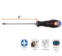 Destornillador estrella 1/4" x 6" mango Comfort Grip TRUPER