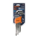 Juego 10 llaves allen largas mm punta bola con organizador. TRUPER