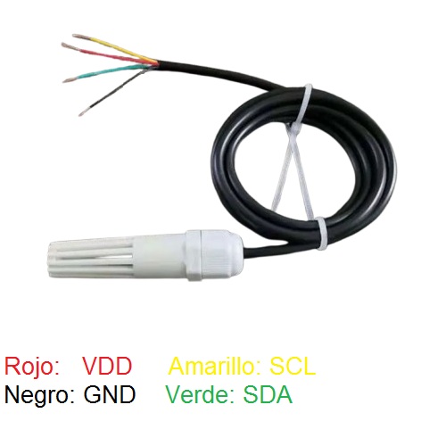 Sensor de temperatura y humedad SHT30 RS485 MODBUS-RTU. PVC68