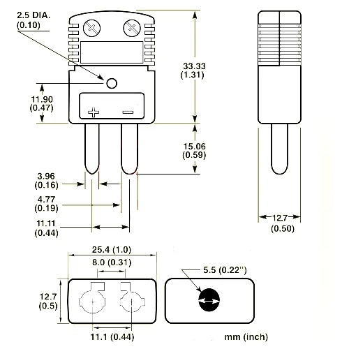 Conector hembra para termocupla tipo K