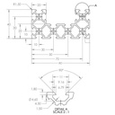 Perfil de aluminio 4080V C-BEAM para CNC. 2 metros