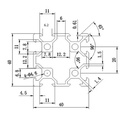 Perfil de aluminio 4040V para CNC. 2 metros
