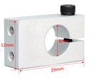 Soporte con abrazadera de fijación para eje. FXLU 8mm