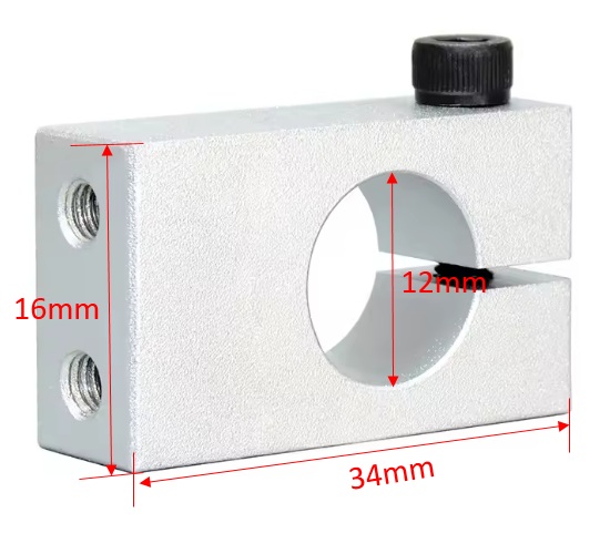 Soporte abrazadera de fijación para eje. FXLU 12mm