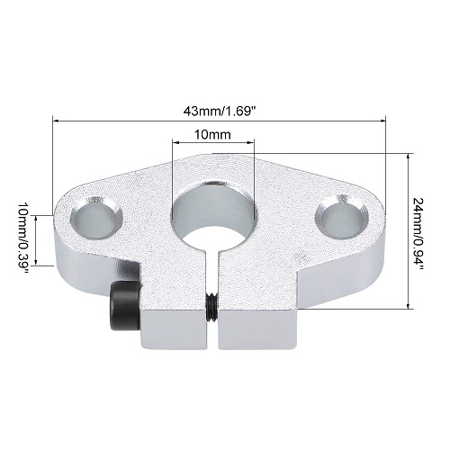 Soporte de eje horizontal SHF10 para varilla lisa de 10mm