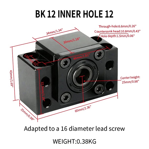 Soportes de rodamientos BK12 + BF12
