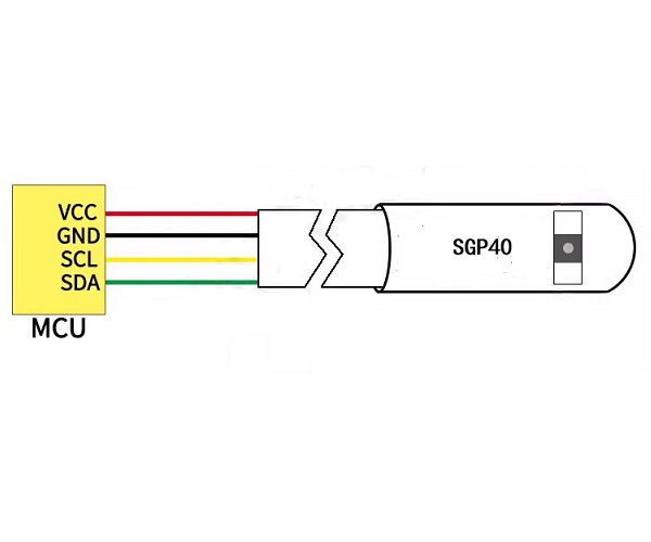 Sensor de calidad del aire SGP40. Con cable de 1 metro