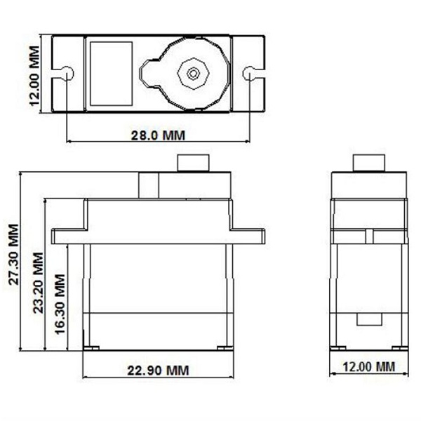 Micro servomotor 9G. Full metal. 4.8-6V 1.8Kg/cm