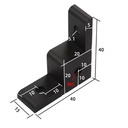 Conector de anclaje de rueda para perfil 2020. Negro