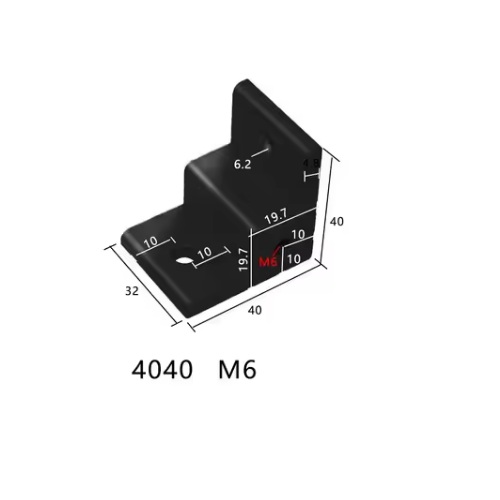 Conector de anclaje de rueda para perfil 4040. Negro