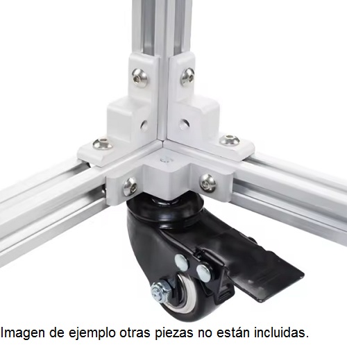 Conector de anclaje de rueda para perfil 4040. Negro
