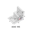 Conector de anclaje de rueda para perfil 4040. Gris