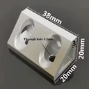 Conector de bloque triangular de ángulo recto, perfil 2040. 4 orificios. Gris