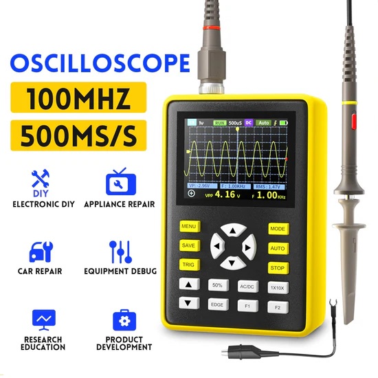 Osciloscopio digital portátil. 100MHz 500MS/S. FNIRSI® 5012H