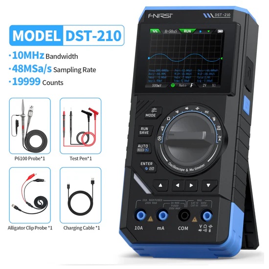 Osciloscopio 3 EN 1. 10MHz 48MSa/s. FNIRSI® DST-210