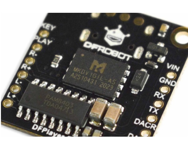 Fermion: DFPlayer Pro - Módulo MP3 de doble canal con 128 MB de almacenamiento (Compatible con Arduino / Raspberry Pi)