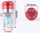 Botón pulsador de emergencia 16mm. 3 pines