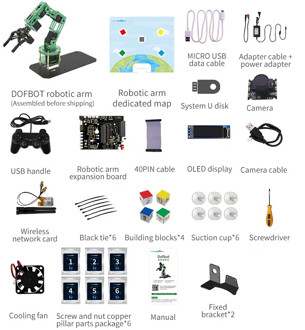 Brazo robótico 6DOF con visión artificial DOFBOT. Para Raspberry Pi (copia)