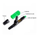 Conector rápido mecánico SC/APC para fibra óptica