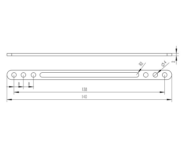 Viga de conexión 3+1+3x1 agujeros. 140mm