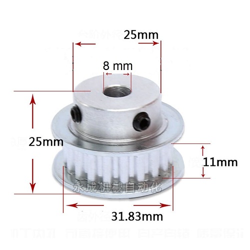 Polea 2GT de sincronismo de 20 dientes, 8mm