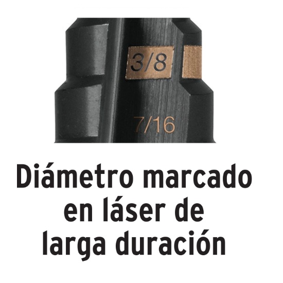 Broca Escalonada 1/4'' a 1.3/8'' de 10 Escalones Óxido Negro TRUPER