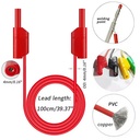 Kit de 5 cables banana a banana aisladas. 20A. 5 colores