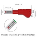 Cable banana a banana con conector aislado retráctil. Azul