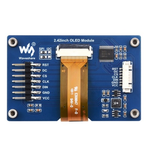 Módulo de pantalla OLED de 2.42 pulgadas, resolución de 128×64, comunicación SPI/I2C