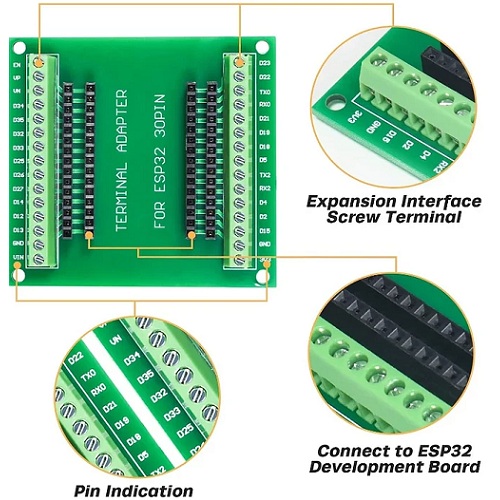Shield de expansión I/O para ESP32. 30 pines