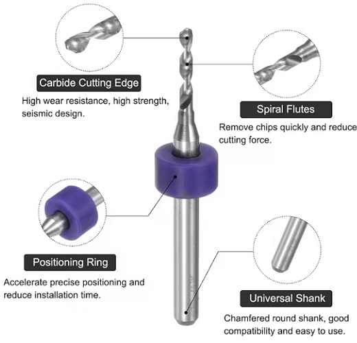 Kit de brocas para impreso 10 unidades, 0.3 a 1.2mm