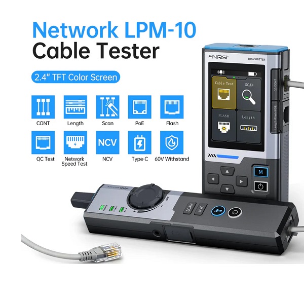 Rastreador multifuncional de cables de red. Sin registrador. FNIRSI® LPM-10A