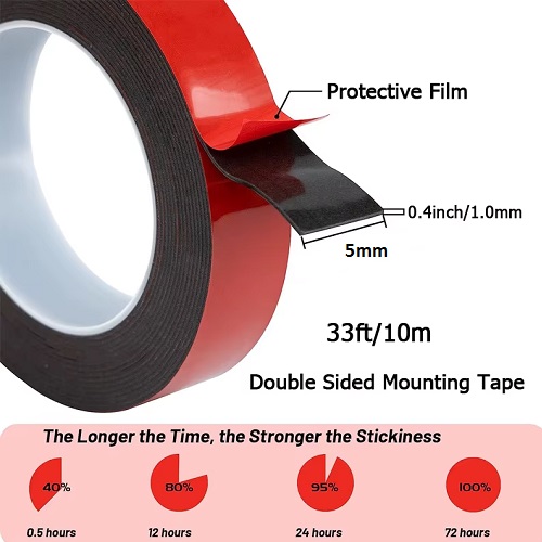 Cinta adhesiva de espuma de doble cara. Ancho: 5mm