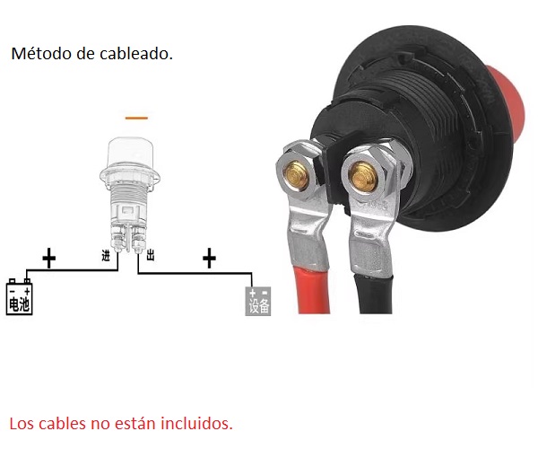 Switch de alta corriente para batería. 50A. Sin cables