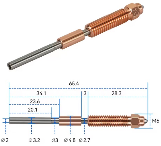 Boquilla de intercambio rápido 0.2mm. Para Creality K1/K1C