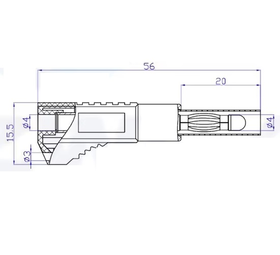 Conector banana aislado retráctil. Amarillo