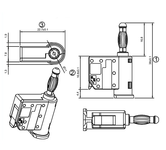 Conector banana aislada. Conexión rápida. Azul