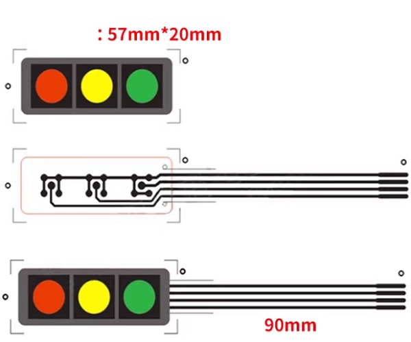 Teclado matricial de membrana 3 teclas.