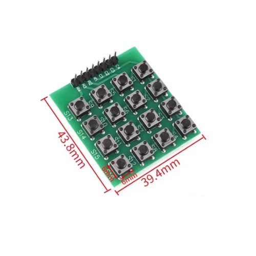 Teclado matricial 4x4. Verde