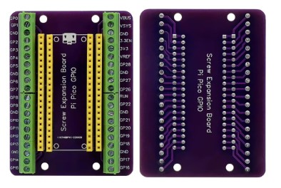 Shield de expansión con borneras GPIO para Raspberry Pico. Sin ensamblar