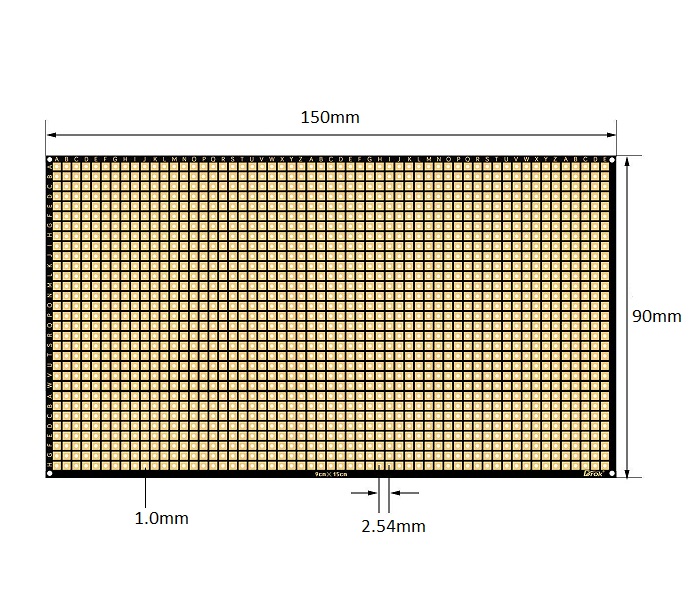 Placa PCB flexible de doble cara FR4. 9x15cm